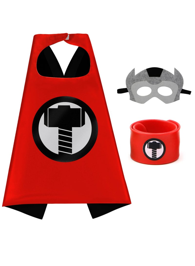 Dress Up Capes for Kids Superhero Cloak with Mask and Waistband Costumes Party up - Image 1