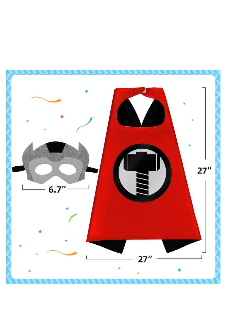 Dress Up Capes for Kids Superhero Cloak with Mask and Waistband Costumes Party up - Image 2