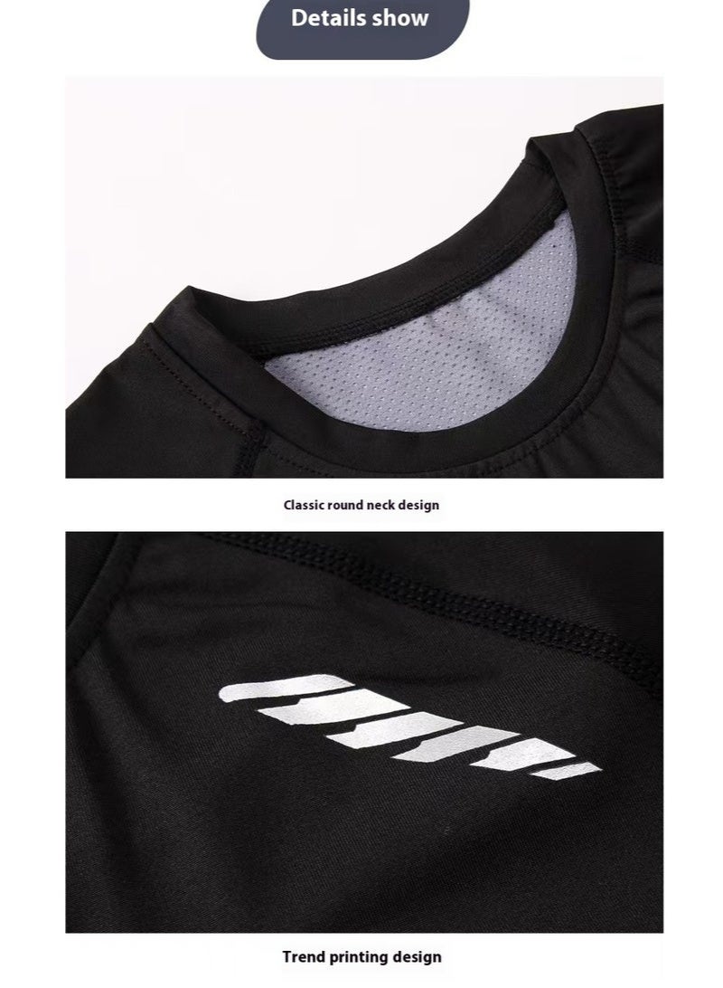 Joychic Mens 5Pcs Quick Dry Compression Sets Tops Accessories Clothes Equipment for Workout Gym Athletic Running Sport - Image 2