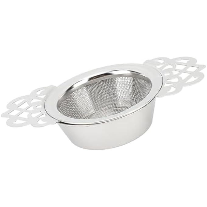 gernie Tea Infuser Filter 304 Stainless Steel Insulated Base Fine Mesh Strainer Bowl Brewing Filter Tea Leaves Heat Proof Handles Flower Color - Image 1