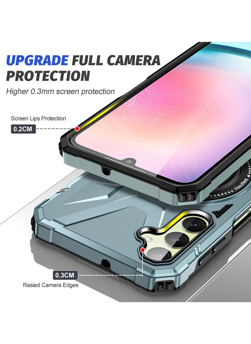 Color Fans For Samsung A34 5G Case Anti-fall TPU+PC Phone Cover with Metal Bracket Light Green  - Image 5