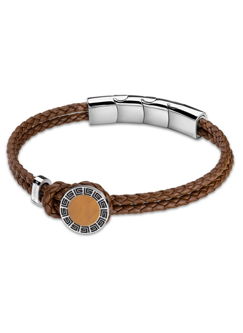 Guy Laroche Marc Brown Braided Leather Bracelet