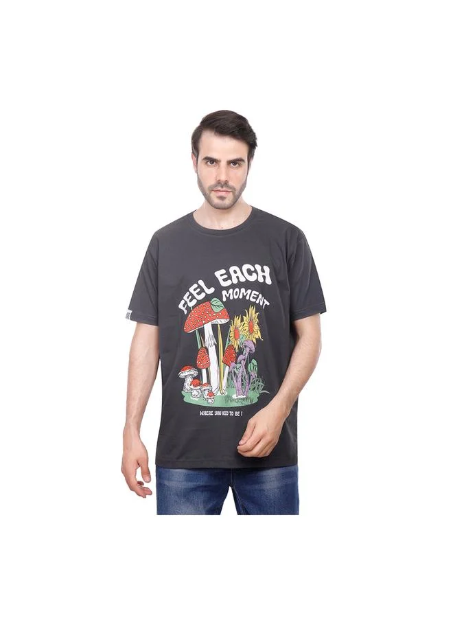 كوب تي شيرت جيرسيه فضفاض بطبعة كوب - 1000884