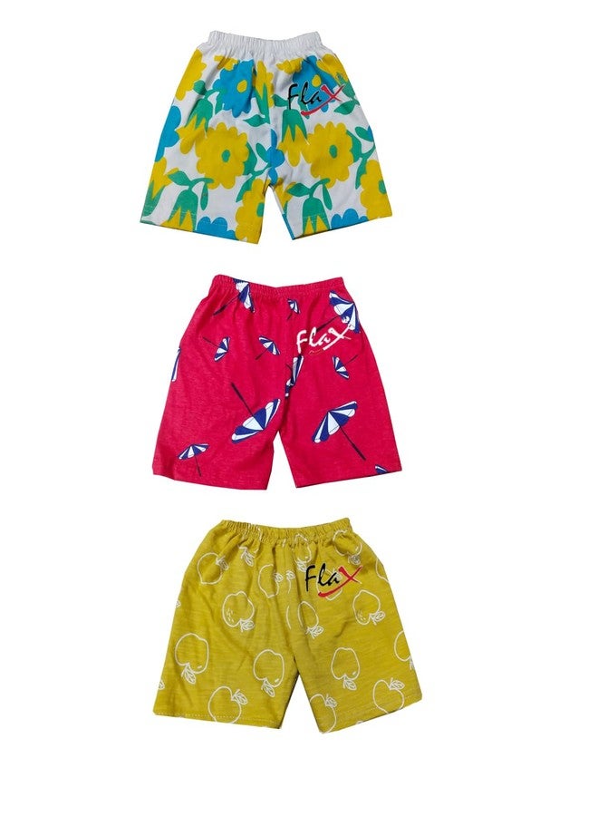 FLAX Unisex Baby/Kids Multicolor Cotton Combo of Printed Shorts & Plain Shorts (Pack of 6) (12-18 Months) - Image 3