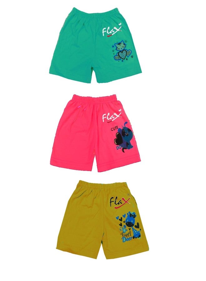 FLAX Unisex Baby/Kids Multicolor Cotton Combo of Printed Shorts & Plain Shorts (Pack of 6) (12-18 Months) - Image 2
