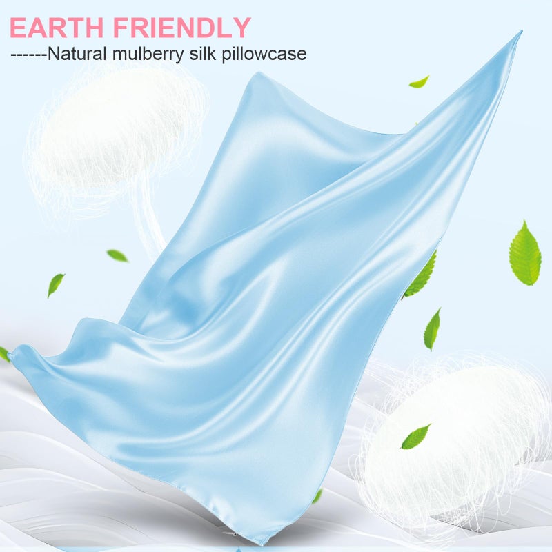 LYSHIN Mulberry Silk Pillow Cases 2 Pack Standard Size 20X26 Inches With Hidden Zipper  Ultra Smooth And Soft Breathable Cooling Silk Satin Pillowcase Set Of 2  Better For Hair And Skin  Gifts For Women Men - Image 2