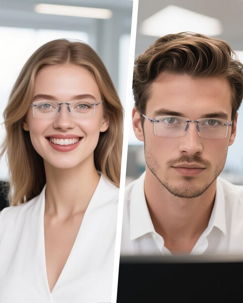 TERAISE Rimless Reading Glasses Comfortable Lightweight Frameless Reader 1 Pack Men and Women Blue Light Blocking Computer Eyeglasses(1.0X) - Image 5