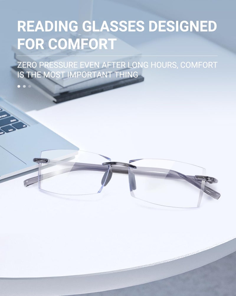 TERAISE Rimless Reading Glasses Comfortable Lightweight Frameless Reader 1 Pack Men and Women Blue Light Blocking Computer Eyeglasses(1.0X) - Image 2