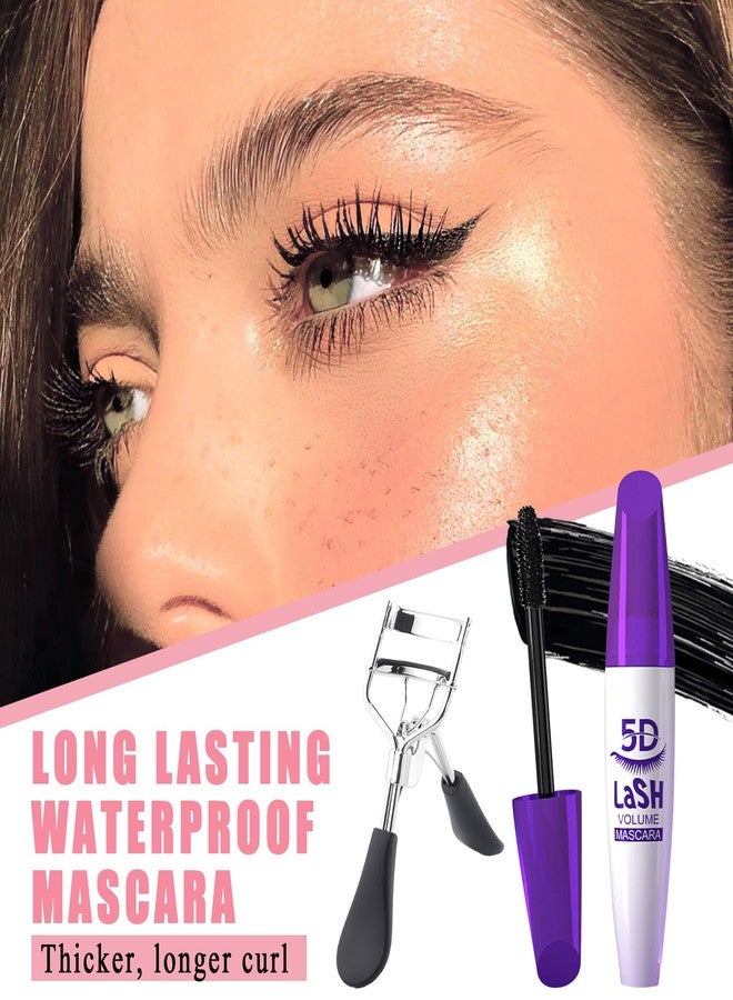 LZYLLS Black Telescopic Mascara Set,3PCS Black Mascara Volume and Length for Eye Makeup,Waterproofing No Clumping,No Smudging Curly Lash Cream with Eyelash Curler(A) - Image 2