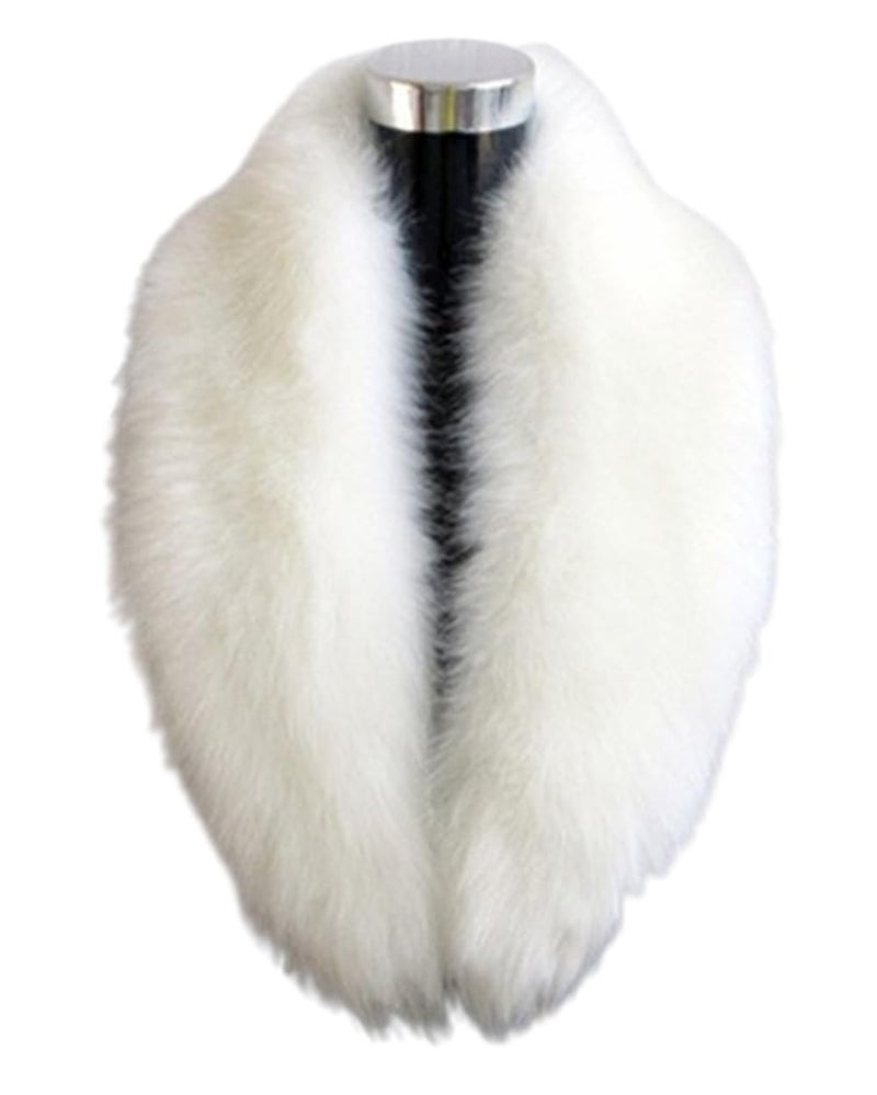 LDFWAY Women's Faux Fur Collar Scarf Wrap Stole Shawl Winter Neck Warmer (White 100cm/39.4inch) - Image 5