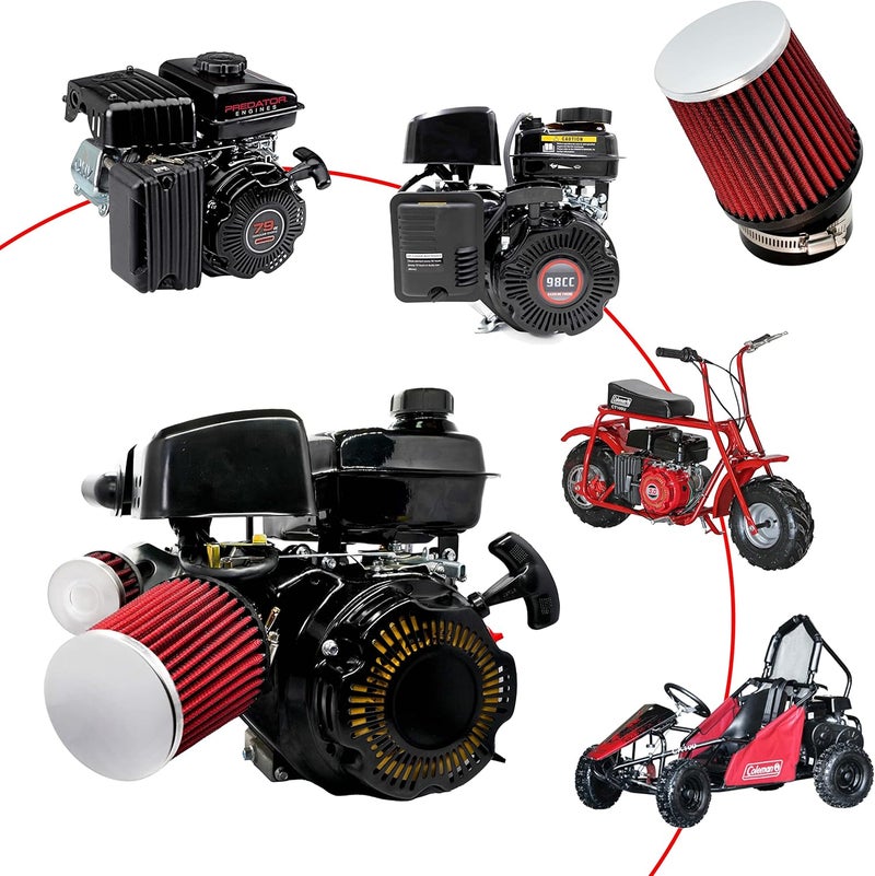 JMCHstore Performance Carburetor Carb Air Filter Adapter Kit for Mini Bikes and Go Karts - Image 2
