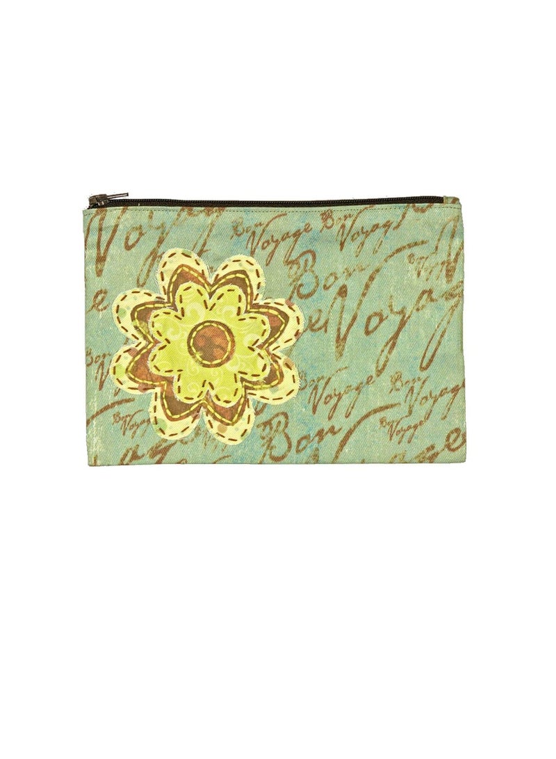 Handmade Collection Flower Zipper Pouch Embroidery Kit 7in x 5in  - Image 1