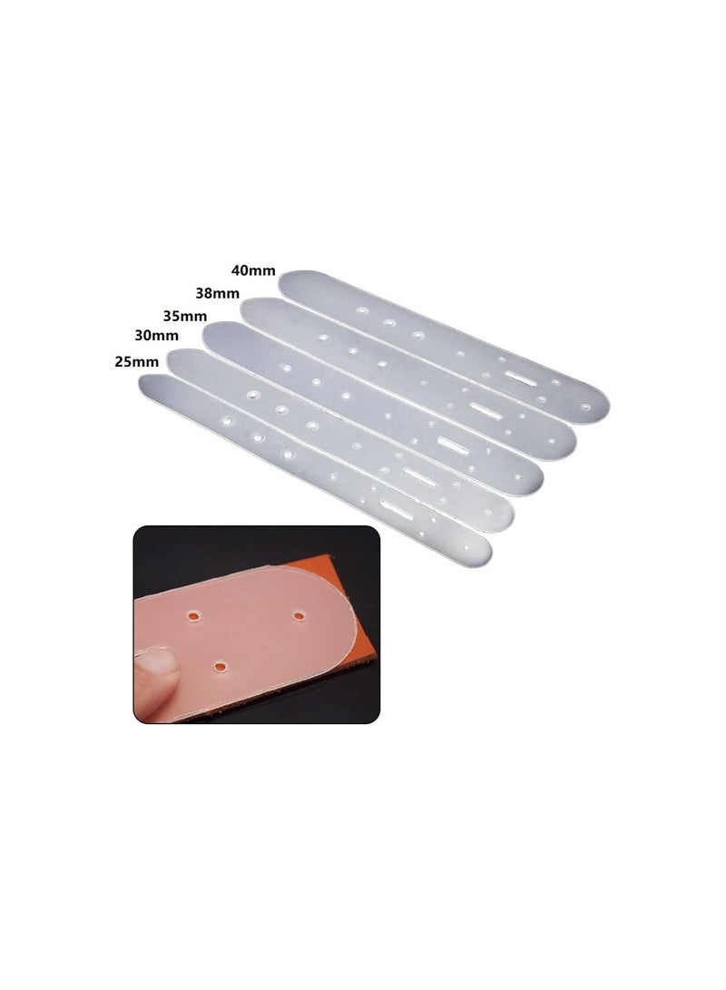 GGOOT 5Pcs Belt Holes Template Template Leather Carft Belt Punching Template DIY Set, 25/30/35/38/40mm  - Image 2