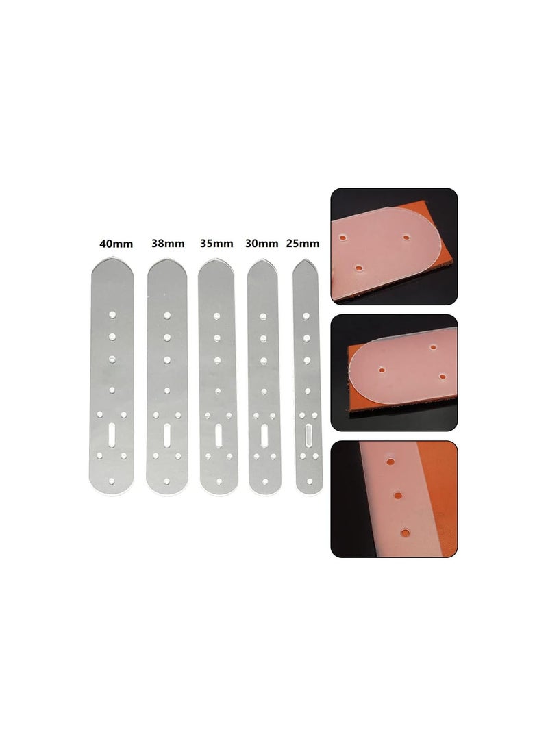 GGOOT 5Pcs Belt Holes Template Template Leather Carft Belt Punching Template DIY Set, 25/30/35/38/40mm  - Image 4