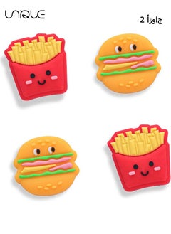 Unique 4PCS - Burger and French Fries Styling - Silicone Joycon Thumb Grip Caps, Soft Joystick Cover Caps Compatible with Nintendo Switch/OLED/Switch Lite, for Boys Girls Kids Teens  - Image 1