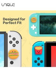 Unique 4PCS - Burger and French Fries Styling - Silicone Joycon Thumb Grip Caps, Soft Joystick Cover Caps Compatible with Nintendo Switch/OLED/Switch Lite, for Boys Girls Kids Teens  - Image 3