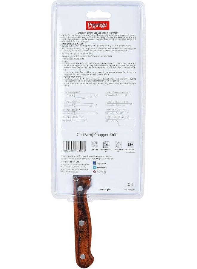 Prestige Chopper Knife 15X9 Cm Silver/Brown 18cm - Image 2