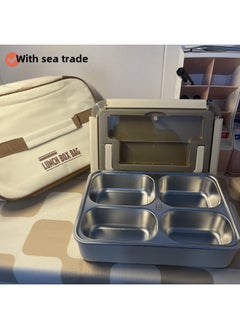 Generic Stainless Steel Student Lunch Box Primary School Special Separate Dishes Separate Sealed Stamped Microwave Oven Heating Lunch Box-Specifications:Three-frame Apricot Color -Color:Kangchu Yijia  - Image 4