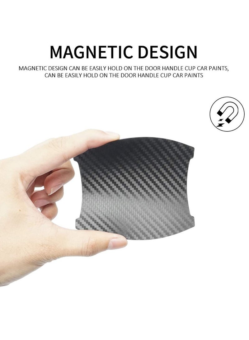 KASTWAVE Door Handle Cup Protection Sticker, Magnetic Carbon Fiber Door Bowl Protector Door Cup Anti-Scratch Protection Cover Sticker Scratch Protection TPU Universal for Cars, Suvs, Trucks, Etc. (4 Pieces) - Image 3