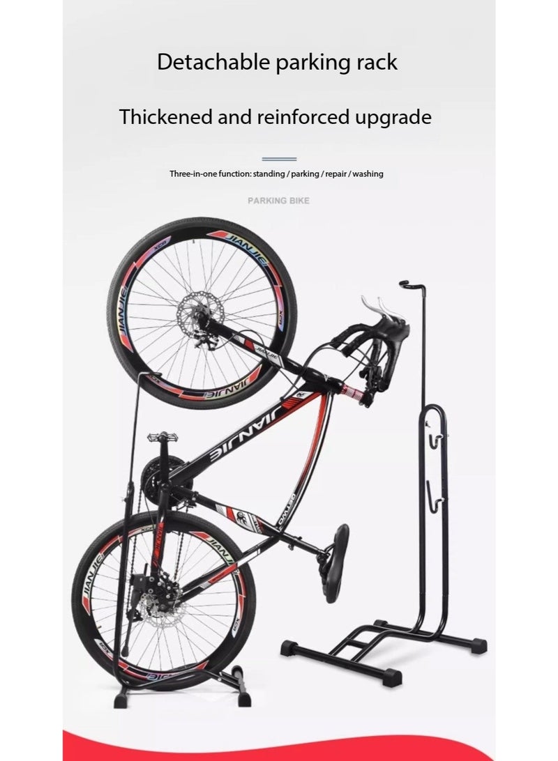 Home Indoor/Outdoor Garage Steel Bicycle Storage Rack - 4-Position Adjustable Ground Bike Stand with Sponge Protection - Image 2