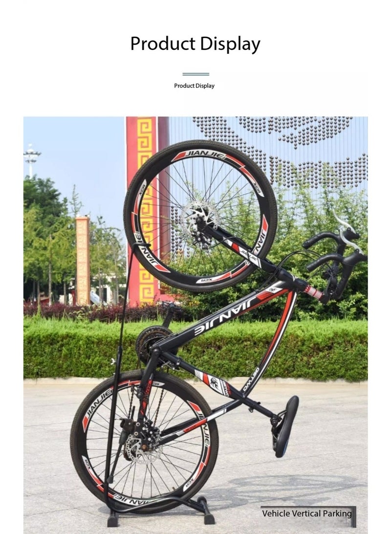 Home Indoor/Outdoor Garage Steel Bicycle Storage Rack - 4-Position Adjustable Ground Bike Stand with Sponge Protection - Image 4