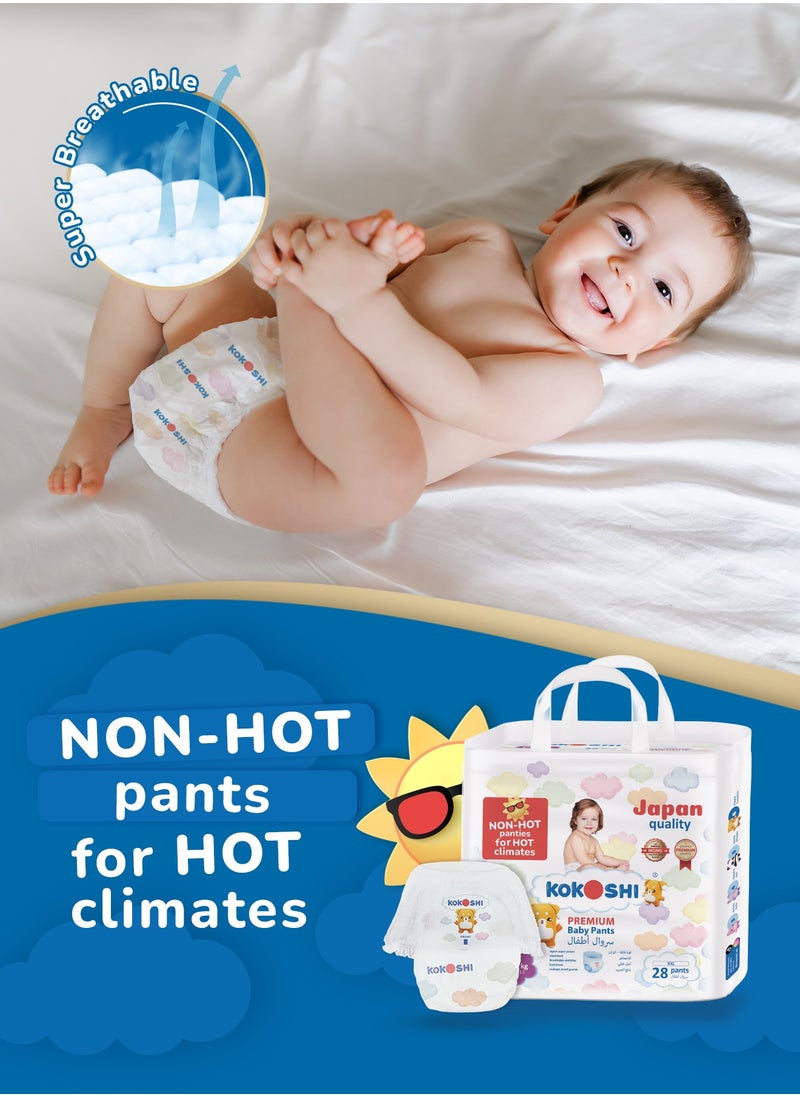 KOKOSHI - Kokoshi Premium Baby Pants Diapers, Size 6 for babies 15-23kg x 28pcs, Eco-friendly and Hypoallergenic Nappies, Japan Quality Ultimate Softness Leakproof for Skin Care Protection (Pxxl-28) - Image 1