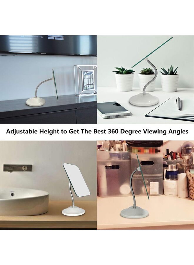 Adjustable Flexible Gooseneck Makeup Mirror,Rotation Folding Portable Desk Vanity Mirror with Stand Shower Shaving Cosmetic Mirror Square(Small) - Image 5