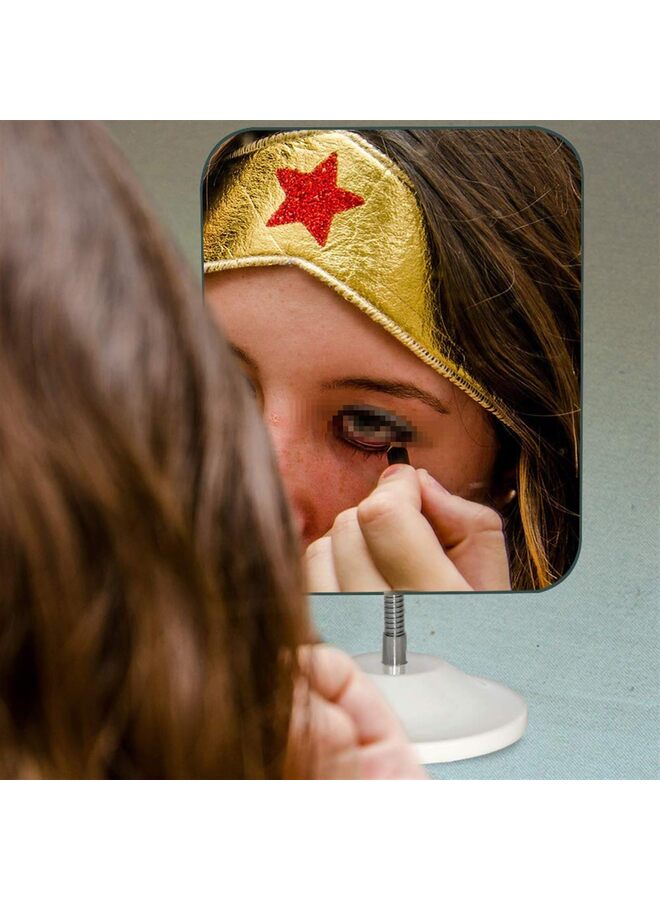 Adjustable Flexible Gooseneck Makeup Mirror,Rotation Folding Portable Desk Vanity Mirror with Stand Shower Shaving Cosmetic Mirror Square(Small) - Image 4