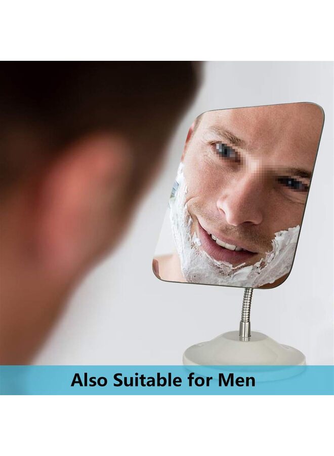 Adjustable Flexible Gooseneck Makeup Mirror,Rotation Folding Portable Desk Vanity Mirror with Stand Shower Shaving Cosmetic Mirror Square(Small) - Image 3