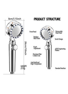 Y&D Shower Head, Head with Hose, Handheld Turbocharged Pressure Propeller Shower, Turbo Spa Massage  - Image 3