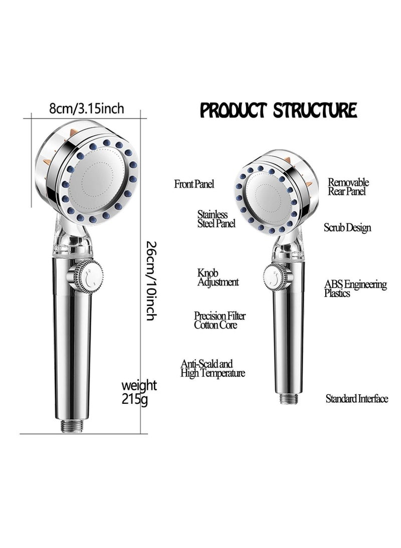 Y&D Shower Head, Head with Hose, Handheld Turbocharged Pressure Propeller Shower, Turbo Spa Massage - Image 3