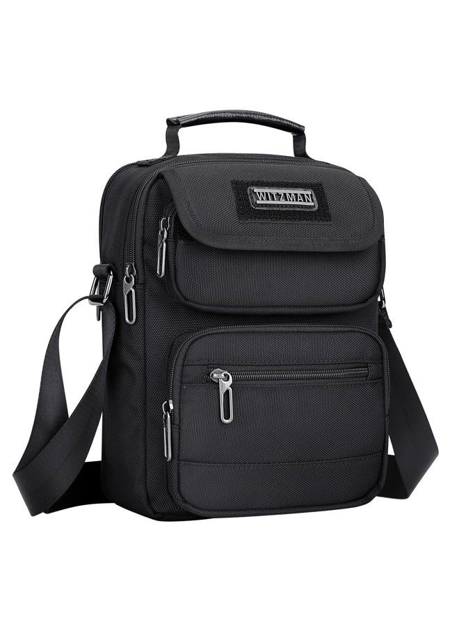 WITZMAN Crossbody Bag for Men Messenger Bag Lightweight Man Purse Small Nylon Casual Shoulder Bags for Work Travel, Black - Image 1