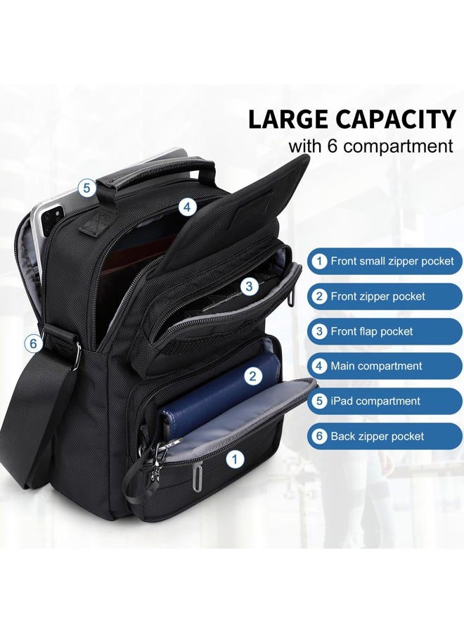 WITZMAN Crossbody Bag for Men Messenger Bag Lightweight Man Purse Small Nylon Casual Shoulder Bags for Work Travel, Black - Image 3