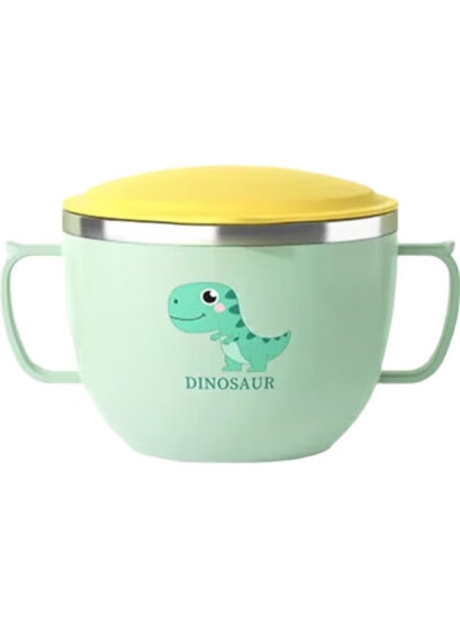 Dipple Dipuer 316 Stainless Steel Soup Bowl, Children'S Rice Bowl, Student Lunch Box, Elementary School-Specific Soup Bowl, Dinosaur Bowl, 650Ml - Image 1