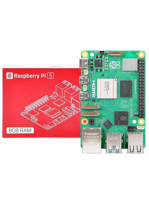 Raspberry Pi 5 Single Board Computer - 8GB RAM, Broadcom BCM2712 quad-core Arm Cortex A76 processor @ 2.4GHz