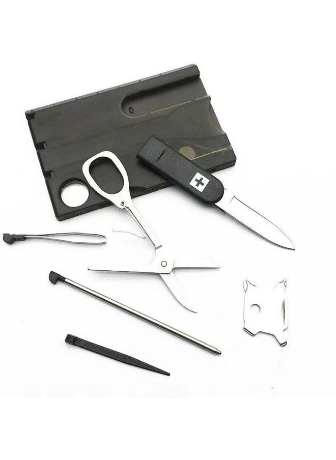 Beauenty Multifunctional Combination Knife Card with Survival Tool, Portable Outdoor Camping Tool Card with LED Light, Mini Ultra-thin Multifunctional Gadget  - Image 1