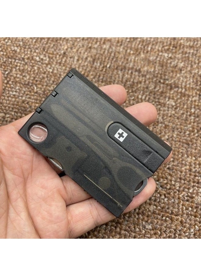 Beauenty Multifunctional Combination Knife Card with Survival Tool, Portable Outdoor Camping Tool Card with LED Light, Mini Ultra-thin Multifunctional Gadget  - Image 2