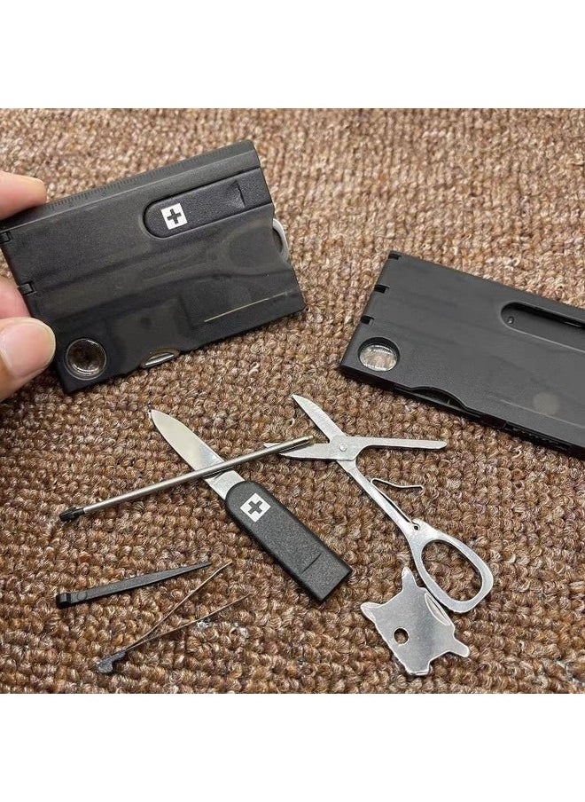 Beauenty Multifunctional Combination Knife Card with Survival Tool, Portable Outdoor Camping Tool Card with LED Light, Mini Ultra-thin Multifunctional Gadget  - Image 3