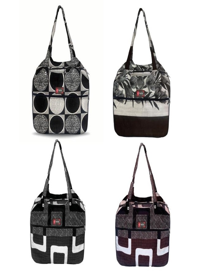 Temoli Handbag or Travel Bag for carrying things or also used as a office bag or Bazar Shopping bag,Design 4,4PCS - Image 2