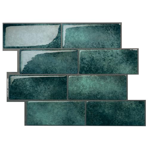 SMART TILES Peel and Stick Backsplash - 5 Sheets of 11.56" x 8.38" - 3D Adhesive Peel and Stick Tile Backsplash for Kitchen, Bathroom, Wall Tile - Image 1