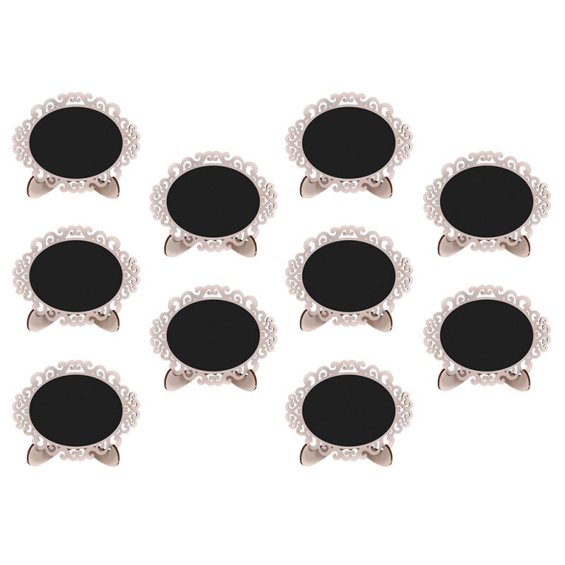 Mini Chalkboards: Tan Hollow Oval Cute Design - Easy To Write And Wipe Off With Wet Cloth Versatile Signs For Kitchen Home Organization Party Wedding Festive Events - Image 1