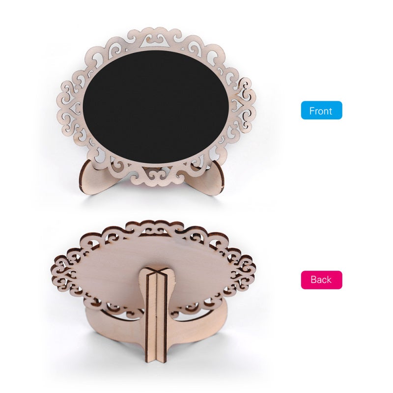 Mini Chalkboards: Tan Hollow Oval Cute Design - Easy To Write And Wipe Off With Wet Cloth Versatile Signs For Kitchen Home Organization Party Wedding Festive Events - Image 4