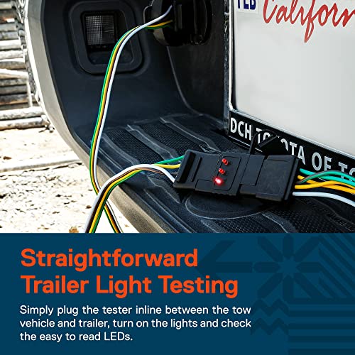 ONLINE LED STORE True Mods 4-Way Flat Trailer Wiring Tester [Nickel-Plated Copper Terminals] [Male & Female] [Continuity Test] 4-Pin Trailer Light Wire Circuit Tester - Image 2