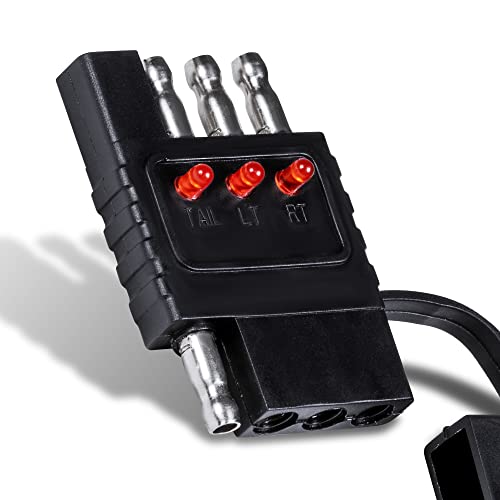 ONLINE LED STORE True Mods 4-Way Flat Trailer Wiring Tester [Nickel-Plated Copper Terminals] [Male & Female] [Continuity Test] 4-Pin Trailer Light Wire Circuit Tester - Image 1