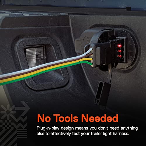 ONLINE LED STORE True Mods 4-Way Flat Trailer Wiring Tester [Nickel-Plated Copper Terminals] [Male & Female] [Continuity Test] 4-Pin Trailer Light Wire Circuit Tester - Image 5