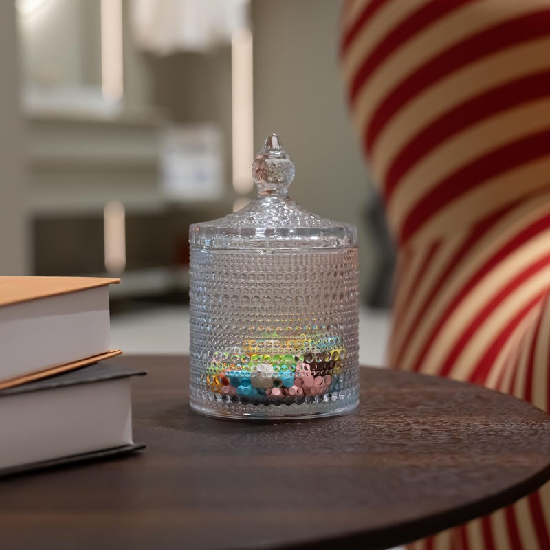 Cystone Hobnail Glass Candy Jars with Lid-22 OZ, Vintage Container for Cookie, Nut, Dried Fruit Storage, Biscuit Barrel, Decorative Glass Jars for Candy Buffet, Jewelry Box, Apothecary Jar - Image 5
