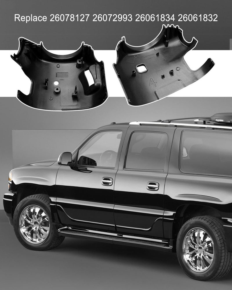 HUQUZN Upper & Lower Steering Column Cover Shroud Fit for Chevy Tahoe Silverado Avalanche GMC Yukon Sierra Cadillac with Automatic Transmission 2000-2002 Replace 26078127 26072993 26061834 26061832 - Image 3