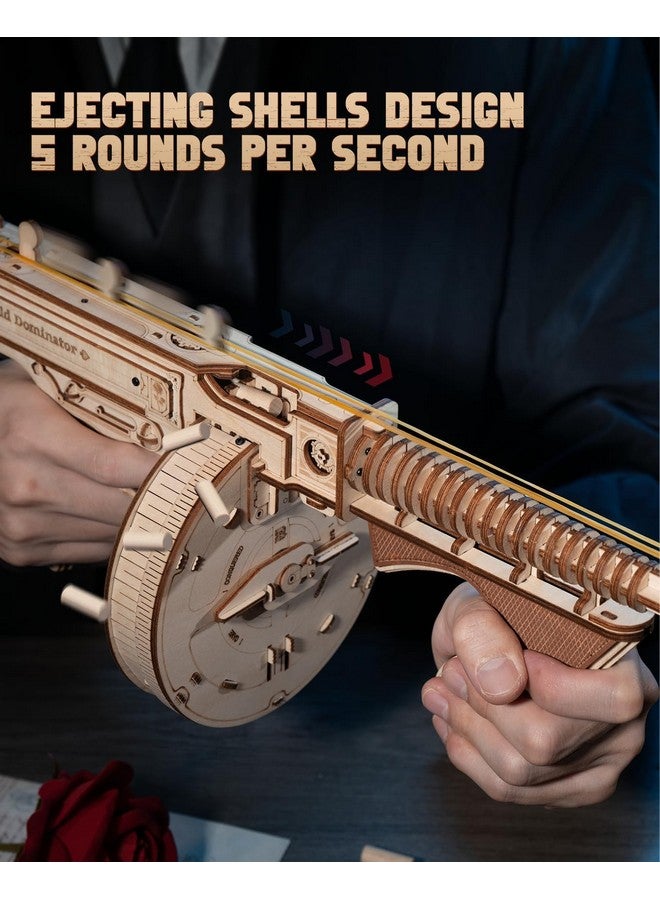 ROKR 3D Wooden Puzzles For Adults-Rubber Band Toy Tommy Gun-Model Kits To Build For Adults-Wood Puzzles Adult-Hobbies For Men-Gift Idea For Christmas - Image 1