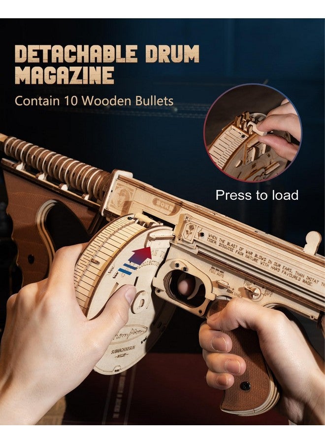 ROKR 3D Wooden Puzzles For Adults-Rubber Band Toy Tommy Gun-Model Kits To Build For Adults-Wood Puzzles Adult-Hobbies For Men-Gift Idea For Christmas - Image 2