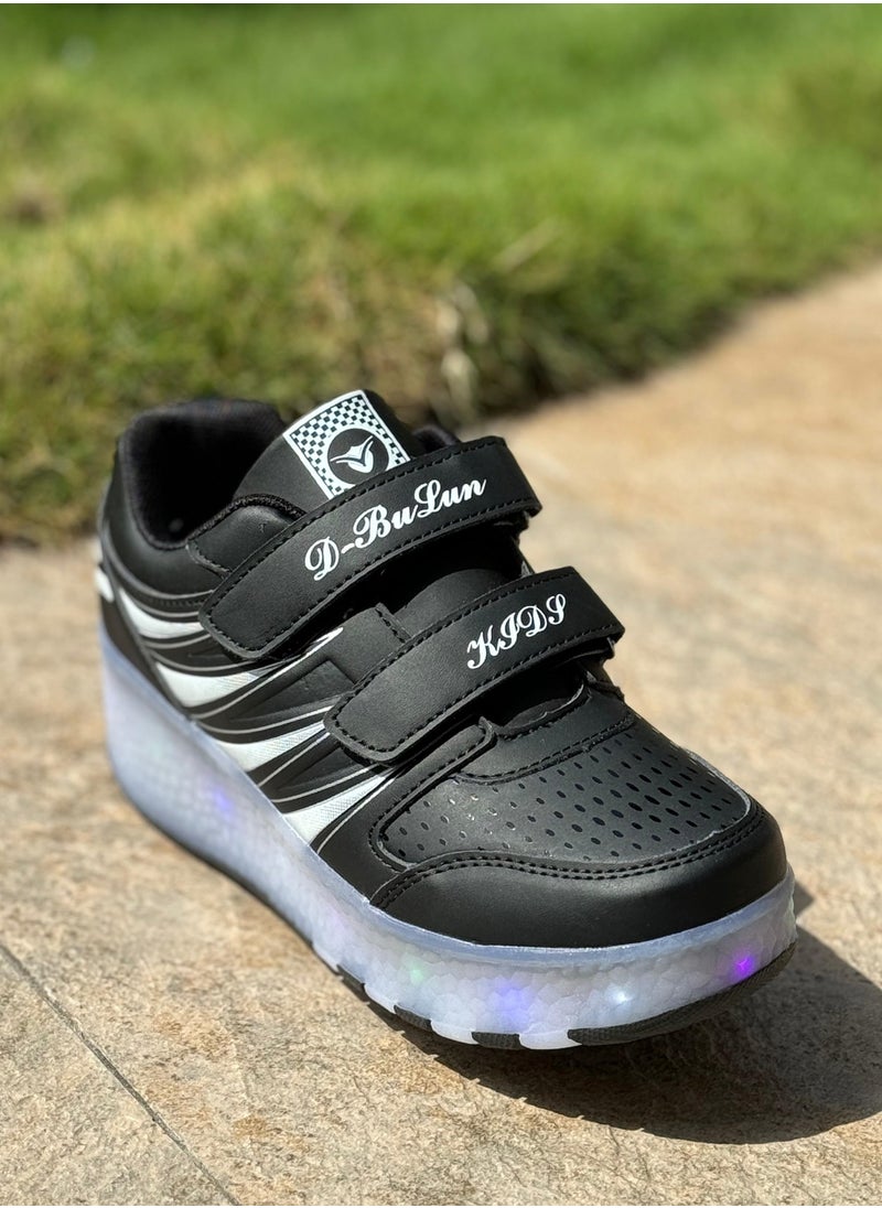 LITTLE ROCKZ LED Flash Light Fashion Shiny Sneaker Skate Heelys Shoes With Wheels And Lightning Sole  - Image 4